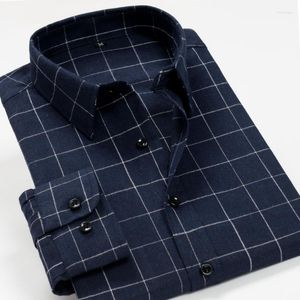 Chemises décontractées pour hommes, chemise boutonnée, confortable, manches longues, haute qualité, poche plaquée unique, facile d'entretien, intelligente, XXL-10XL