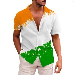 Chemises décontractées pour hommes Bouton Romper Mâle St. Patricks's Day Chemise à manches courtes Automne Impression 3D Hawaii Hommes Active Wear Tops