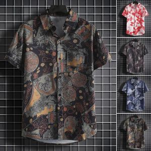 Camisas casuales para hombres Camisa botón Estilo tropical Topio floral para vacaciones de verano Top con tecnología seca rápida Tamaño grande