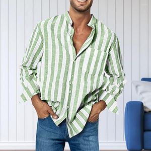 Boutons de chemises décontractées pour hommes Poches de col à boucle rafraîchissantes Manches longues pour les rencontres
