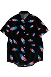 Casual shirts voor mannen camisa informele de manga corta para hombre y mujer con estampado 3d colorida fresca sin bolsillo veranomen's