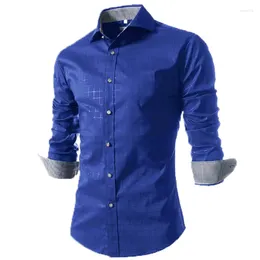 Chemises décontractées pour hommes Camisa Masculina Slim Mode Hommes Chemise 2024 Marque Chemise à manches longues Homme Plaid Mâle Grande Taille XXXXL VSKA