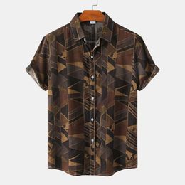 Casual shirts voor heren Camisas para hombre zomer heren korte mouw bloemen shirt strandreufrapje Europa Amerika casual shirt heren kleding 230313