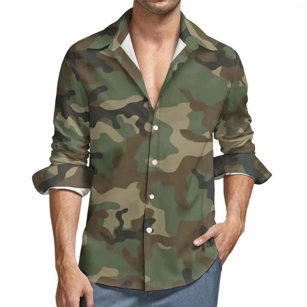 Chemises décontractées pour hommes Camouflage 3D Men de femme imprimé Femmes Fashion Streetwear surdimensionné surdimension