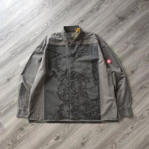 Camisas casuales para hombres CAVEMPT C E 19AW CAMISA Hombres Mujeres Retro Lavado pesado Pintura gris Tinta Impresión Camisa de mezclilla Chaqueta Cav Empt 230306