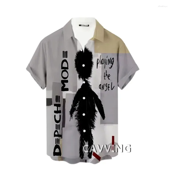 Camisas casuales para hombres CAVVING 3D Impreso Depeche-Mode Moda Hawaii / Mangas cortas para mujeres Sueltas y transpirables T02