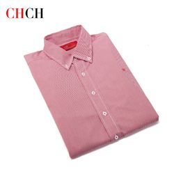 Chemises décontractées pour hommes CHCH mode classique chemise solide bureau d'affaires coton 230919