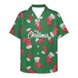 Casual overhemden voor heren Kerst Design Winkel Feestdagen Sfeer Personeelskleding Speelgoedwinkel Voor heren Hawaiiaans overhemd Strand 5xl Korte mouw Mode