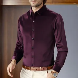 Casual overhemden voor heren Bordeaux rood Luxe fluwelen heren Winter Zwartachtig groen Elegante kleding voor heren Jurk Gentleman Velours Pluche Blouse Bordeaux