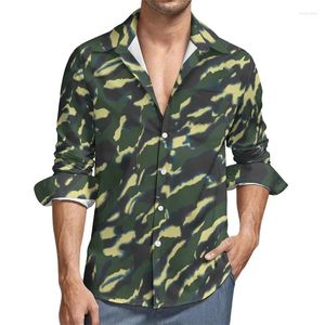 Chemises décontractées pour hommes Chemise de camouflage classique Design militaire Armée à manches longues Graphique Street Grossiste
