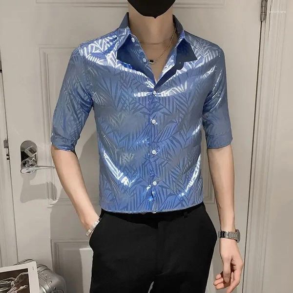 Camisas casuales para hombres Ropa de manga corta y blusas para hombres Tops con gráficos lisos para hombres Elegantes en la moda 2024 Hipster original con cuello