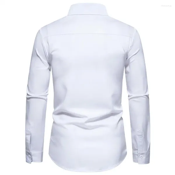 Chemises décontractées pour hommes Colorblock Hommes Chemise Style rétro Printemps Automne avec impression de couleur contrastée Design à simple boutonnage Slim Fit pour formel