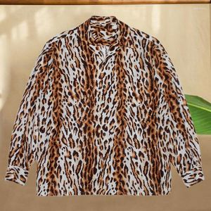 Chemises décontractées pour hommes Contraste Motif imprimé léopard Chemise à manches longues Hommes Streetwear 2023 Automne Camisa Mode Masculina Chinois