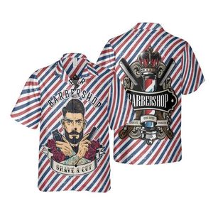 Chemises décontractées pour hommes Cool Barber 3D Print Shirts pour hommes vêtements harajuku professionnel de la mode