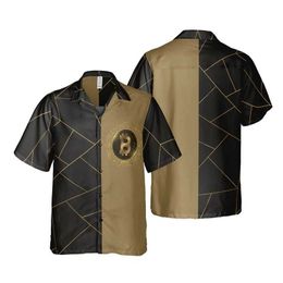 Chemises décontractées pour hommes Cool Bitcoin Crypto 3D Shirts imprimés pour hommes vêtements Mystery Money Money Beach Shirt Casual Btc Slve Kids Blousses Y240506