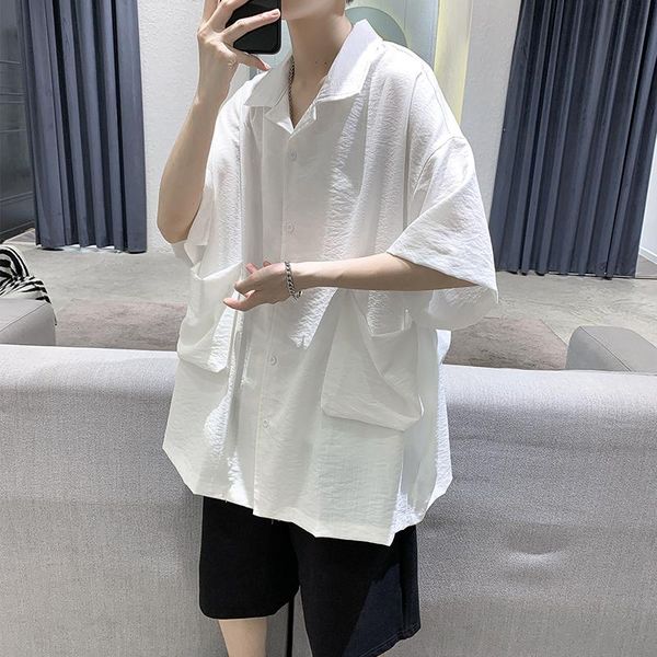 Chemises décontractées pour hommes en coton et en lin à manches courtes d'été en vrac Version coréenne tendance vent chinois lin cinq minutes chemise à manches pour hommes