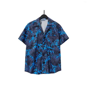 Chemises décontractées pour hommes robe en coton Style hawaïen imprimé à manches courtes Camisas Masculina coupe ajustée chemise d'affaires pour hommes 10200