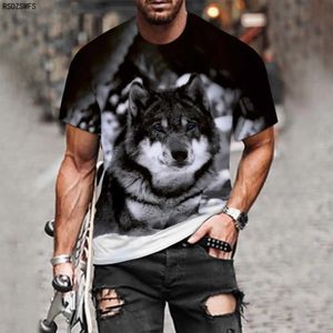 Chemises décontractées pour hommes Couple Wolf T-shirt imprimé Mens 3D Top T-shirt court traîneau Camisetta col rond T-shirt mode décontracté grand 6xlC24315