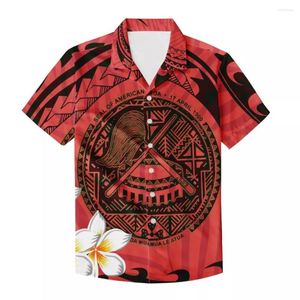 Casual shirts voor heren Cumagical Polynesische herenhemd print Hawaiiaanse top zomer grote kleur kleding mode Hawaii strandstijl slanke man