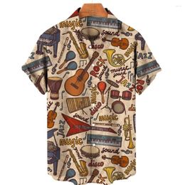 Camisetas informales para hombre, camisa con estampado 3D personalizado, Tops con patrón de música a la moda, camiseta de instrumentos de guitarra de gran tamaño, ropa, Camisetas