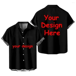 Chemises décontractées pour hommes conception personnalisée à manches courtes à manches courtes boutonnées