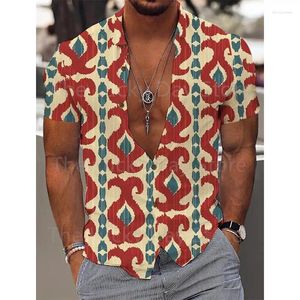 Chemises décontractées pour hommes Personnalisé Luxe Social Social Hawaiian Camisa Floral surdimensionné Chemise unie Harajuku Vintage Modèle Été Imprimés élégants