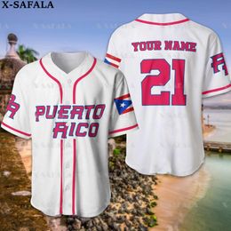 Heren Casual Shirts Custom Naam PUERTO RICO Liefde Land Vlag 3D Gedrukt Baseball Jersey Zomer Shirt Heren Tops Tee Oversized Streetwear-1 230613