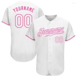 Chemises décontractées pour hommes Maillot de baseball rose personnalisé Hommes et femmes Chemise de section 3D Imprimé Équipe Hip Hop Hauts unisexes