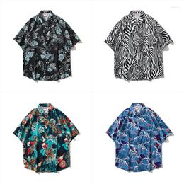 Chemises décontractées pour hommes Personnalisé Beach Hawaii 2024 Été Imprimé Chemise à manches courtes Street Wear Camisa Social Chemistry Homme