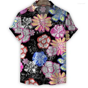 Chemises décontractées pour hommes Oiseaux mignons Fleur 3D Imprimer Chemise hawaïenne Hommes Été Cool Dessin animé Manches courtes Tops Lâche Bouton Blouse Vêtements