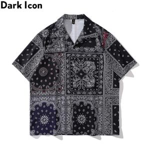 Chemises décontractées pour hommes Bandana foncé surdimensionné chemise pour hommes été mince matière Paisley chemises pour hommes homme Blouse Z0224