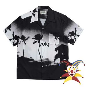 Camisas casuales para hombres Árbol de coco oscuro WACKO MARIA Hawaii Camisas de playa para hombres Mujeres Shirtyolqyolq