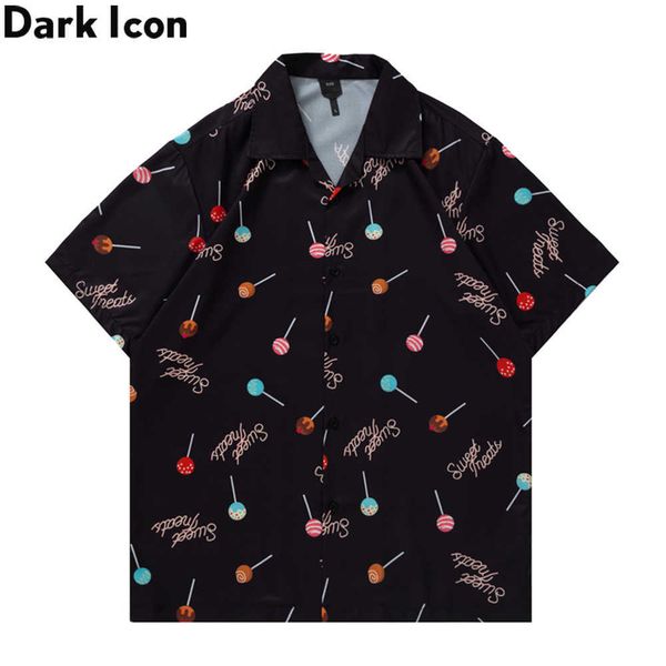 Chemises décontractées pour hommes Dark Lollipop Chemise hawaïenne Hommes Summer Street Fashion Polo pour hommes Chemises légères pour homme Z0224