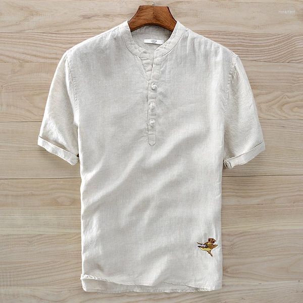 Camisas casuales para hombres Diseñador Brasil Estilo Verano Lino Hombres Camisa de lino de manga corta Moda para hombres Tamaño grande Chemise