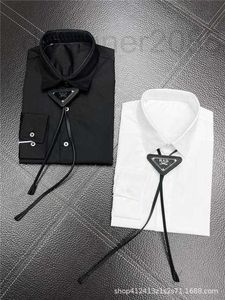 Chemises décontractées pour hommes designer cravate triangle inversé classique chemise à manches longues décorative lettre brodée DUUI