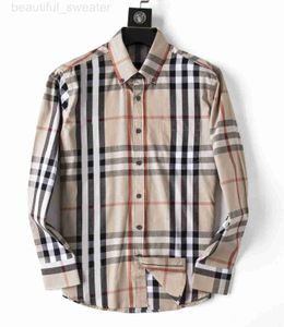 Chemises décontractées pour hommes Designer Designer Brand Shirt de haute qualité à manches longues simple boutonnage à la mode mais chemise décontractée à carreaux géométriques 04 SH80