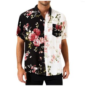 Casual shirts voor heren ontwerper Hawaiian voor mannen Vintage Button Down Bowling Bowling Summer Summer Beach Shirt Camisas de Hombre