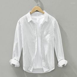 Männer Casual Hemden Designer Langarm Gestreiften Baumwolle Marke Für Männer Mode Bequeme Tops Kleidung Chemise Camisa Masculina