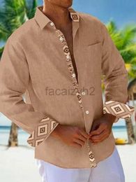 Chemises décontractées pour hommes Polos Polos T-shirts Autumn New Men's Simple Color Color Shirt Beach Leisure Fashion Flip Collar Shirt Top à grande taille Tops