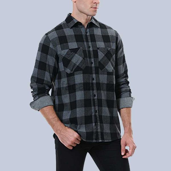 Chemises décontractées des créateurs de chères Polos T-shirts chemise à carreaux masculine Flanelle brossée Brackée chemise de chemise décontractée pour hommes