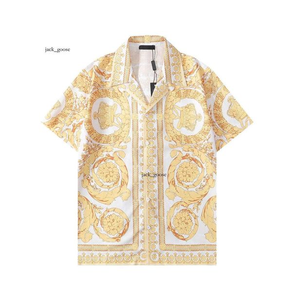 Chemises décontractées pour hommes Chemise de créateur 23ss Chemises boutonnées pour hommes Imprimer Chemise de bowling Hawaii Chemises décontractées florales Hommes Slim Fit Robe à manches courtes T-shirt hawaïen 1S8N 586