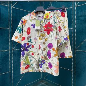 Casual shirts voor heren ontwerper Summer Spring Allover Flower Print Vacation Style Shirt Europe Italië Men Women Strand Korte Mouw Hip Hop Streetwear Shorts TJCO TJCO