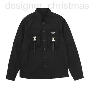 Casual shirts voor heren ontwerper trendy merk los en veelzijdig casual paar driehoek label Bermuda nylon werkjas ZW3U