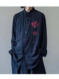Chemises décontractées pour hommes Dianthus Caryophyllus Shirt Imprimer Dark Style Yamamoto Homme Homme pour l'homme Vêtements Unisexe Femmes