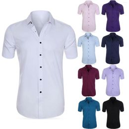 Chemises décontractées pour hommes Dry Tech Hommes Chemise à manches courtes Mode Top Grand-père Été