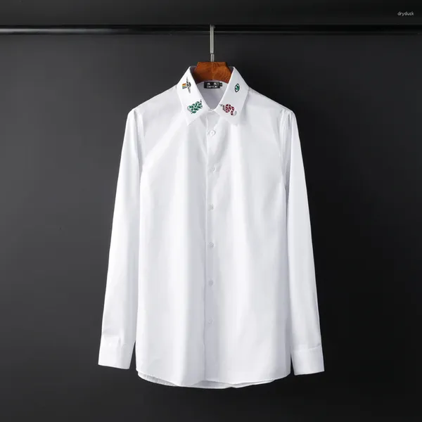 Camisas casuales para hombres DUYOU Marca Camisa de manga larga de algodón sólido Ropa de hombre de negocios Básico 2190105505