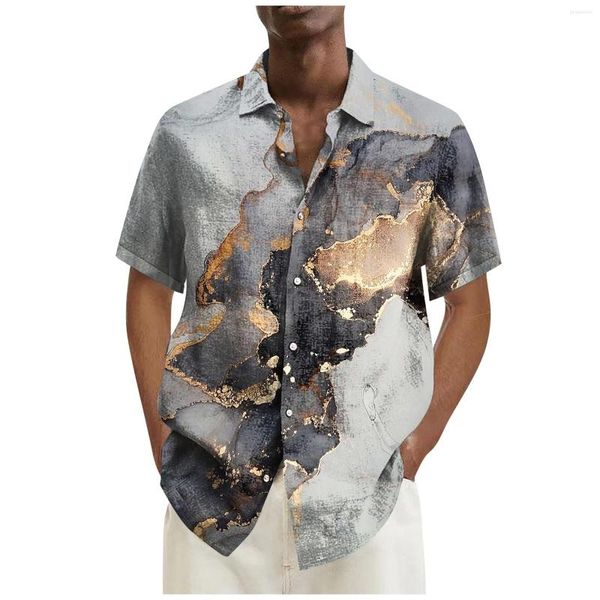 Camisas casuales para hombres elegantes para hombres 2023 verano diseñador camisa hawaiana Vintage botón abajo bolos manga corta Blusas Camisas