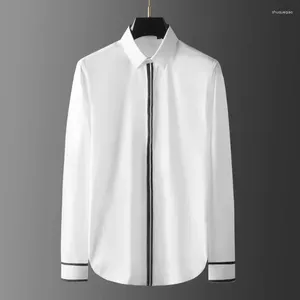Casual shirts voor heren Europese en Amerikaanse minimalistische grensoverschrijdende exclusieve voorraad van de deurmouwen Cuffs Bead Patchwork