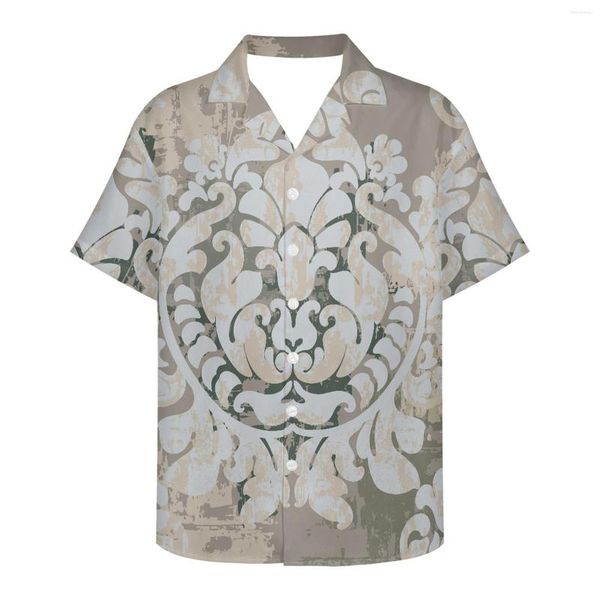 Chemises décontractées pour hommes Style européen Vintage Luxe Rococo Motif Lâche Respirant Impression 3d À La Mode Cool Mode Hawaiian Beach Party Tops
