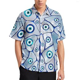 Casual shirts voor mannen Evil Eye Vacation Shirt Man Moeder van Pearl Hawaiiaanse Custom Fashion Oversize Blouses Gift Idee op maat